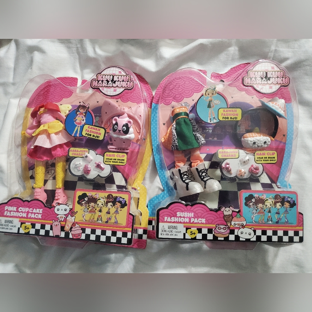 :2 Kuu Kuu Harajuku Pink Cupcake & sushi Fashion Pack Doll outfits